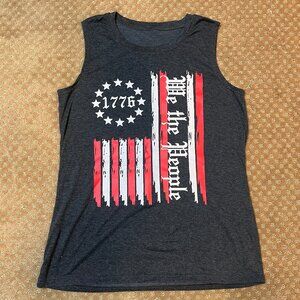 NWOT Women's L 1776 We The People Americana Tank Top Muscle Tee 4th of July